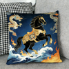 2026 Zodiac Horse Cushions Square Pillow Modern Pillowcases Decorative 18*18Inch Abstract Throw Pillowcase Geometric Cushion Cases with Zipper for Sofa Bed Couch Living Room