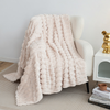 Silky Flannel Blanket Soft Fluffy Bed Blankets with Jacquard Pattern Cozy Warm Throw Blankets Napping Blanket for Couch 