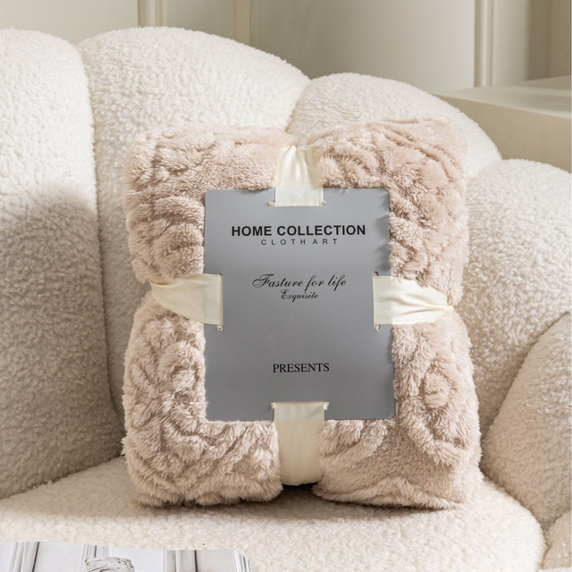  Solid Thicken Flannel Fleece Blanket Soft Jacquard Decor Blanket Queen Size for Bed Sofa Couch Travel 48x72 Inches