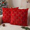 Merry Christmas Pillow Covers 18x18 inch Plush Faux Fur Jacquard Throw Pillows for Bedroom Sofa Holiday Festivals Winter Home Decor