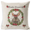 Rabbit Easter Pillow Happy Easter Rabbit Bunny Eggs Home Decro Throw Pillow Case Cushion Cover 18" X 18" Spring Pillow