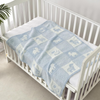 Cozy Soft Warm Knitted Baby Blanket for Girls Boys, Newborn Essentials for Infant, Baby Shower Receiving Gift - Animal Blue