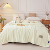 Reversible Plush Throw Warm Fleece Blanket Winter Bed Quilt for Sofa Couch & Knee Wrap Air Conditioner Blanket  