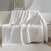 Hot Selling Polyester Modern Soft Hotel Bedding Sofa Home Decor Solid Color Bubble Flannel Throw Blanket for Gift