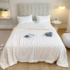 Winter Blankets Jacquard Weave Flannel Sherpa Soft Warm Polyester Blaneket Jacquard Sherpa Blanket – Solid Color Double Layer Plush Blanket