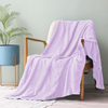 Fleece Throw Blanket for Couch and Bed, 50x70 Inches Soft Cozy Jacquard Flannel Blankets, Lightweight Fuzzy Plush Warm Throws for Women, Lilac Purple