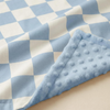 Checkered Baby Blanket, Nursery Minky Blanket for Boys Girls, Cozy Soft Fluffy Newborn Infant Toddler Receiving Blankets for Crib Stroller or Carseat, 30x40 Inches, Blue
