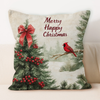 Waterproof Cushion Santa Christmas Festival Red Car Christmas Tree Linen Throw Pillow Covers 18x18 in Square Decorative Cushions 20X20 Inches for Bed Couch Chair Office Farmhouse Outside Outdoor Trave