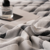 Super Soft Faux Rabbit Fur Throw Blanket Stripe Flannel Fleece Blanket for Sofa Bed Armchair Car Garden Travel Outdoor 