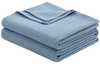 Soft Breathable Lightweight Waffle Blanket - Polyeter with Cotton All-Season Layering Bed Blanket