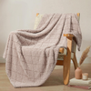 Throw Blanket for Couch, Bed, Soft Fluffy Jacquard Waffle Blankets for All Season,Lightweight and Warm