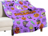 Halloween Printed Flannel Blanket Soft Flannel Ghost Blanket, Cozy Plush for Couch, Sofa & Bed, Fall Winter Decor, for Kids & Adults