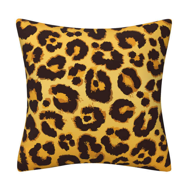 Leopard Pink Print Animal Throw Pillow Covers 45x45 Cm Pillow Cushion Cover 18x18” Decorative Square Pillowcases for Sofa Couch Bedroom Livingroom 