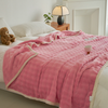 Soft Twin Size Throw Blanket Bed Blankets for All Season Solid Color Rabbit Fur Plush Fleece Blanket for Indoor Outdoor 