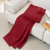Solid Jacquard Shu Velveteen Blanket-Red Throw Blanket - Soft & Fluffy Fleece, Cute & Aesthetic, Perfect for Sofa, Couch, Chair, Bed, Living Room & Bedroom, All-Season