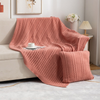 Soft Knit Throw Blanket 51*67Inch Acrylic Warm Cable Knitted Blankets Cable Knit Throw Blanket with Tassel 18 X18 Inch Pillow Cover for Couch Sofa Bed Travel And Office 