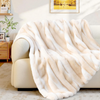 Plush Faux Rabbit Fur Throw Blanket – 850GSM Thick & Warm, Ultra Soft Fluffy Blanket for Couch, Bed, Sofa, Ideal Gift for Women, 50" × 60", Beige