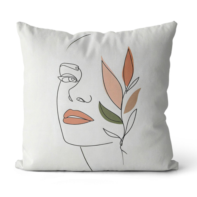 45 X 45cm Bohemian Cushion Cover Mid Century Abstract Leaf Sun Rainbow Decorative Throw Pillow Covers for Sofa Chair Couch Bedroom Modern Geometric Aesthetic Art Linen Pillowcases for Travel Outdoor H