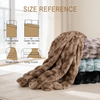 Ultra Soft Luxury Faux Fur Throw Blanket for Couch, Fuzzy Fluffy Plush Warm Cozy Ruched Blanket for Sofa Bedroom Living Room, Elegant Gift Idea for Women (50"x60",Tie-dye Coffee)