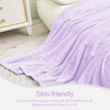 Fleece Throw Blanket for Couch and Bed, 50x70 Inches Soft Cozy Jacquard Flannel Blankets, Lightweight Fuzzy Plush Warm Throws for Women, Lilac Purple