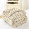 Chunky Knit Plush Throw Blanket – Luxury Ultra Soft Solid Color Knit Blanket for Sofa & Bed, Cozy All-Season Decorative Winter Throw, OEM Custom Size Manufacturer