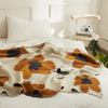 Floral Throw Blanket Big Flower Pattern Soft Cozy Warm Fuzzy Fluffy Microfiber Feather for Couch Bed Sofa Baby Pets Home Decor All Season (Chen Orange, 47''x59'')
