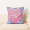 Double Sided Printed 18"X18" Decorative Cushion Covers Super Soft Linen Throw Pillow Case with Invisible Zipper Pink Square Throw Pillow Cases For Bedroom Sofa Office Couch