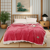 Double Layer Fleece Blanket Solid Color Thickened Blanket Queen Size Soft Fluffy Warm Throw Blanket for Sofa Office Travel Bedroom Living Room Nap Blanket 