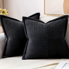 Textured 45x45CM Soft Velvet Microfiber Cushions Decorative Pillow Cases for Couch Sofa Chair Office Garden Square throw Pillow Striped Corduroy Cushion Covers for All Season 