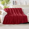 Solid Jacquard Shu Velveteen Blanket-Red Throw Blanket - Soft & Fluffy Fleece, Cute & Aesthetic, Perfect for Sofa, Couch, Chair, Bed, Living Room & Bedroom, All-Season