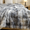 Solid Color Decorative Plush Reversible Large Thick Warm Blanket for Winter Bubble Faux Fur Throw Blanket