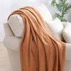 Almond Throw Blanket 50x60 Inches Throw Textured Solid Soft Sofa Couch Decorative Knit Blanket
