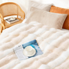 Plush Faux Rabbit Fur Throw Blanket – 850GSM Thick & Warm, Ultra Soft Fluffy Blanket for Couch, Bed, Sofa, Ideal Gift for Women, 50" × 60", Beige