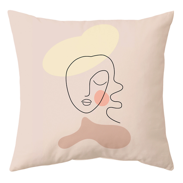 Decorative Cushion Cover Floral Print Abstract Pillow Cover for Home Office Couch Sofa Decoration All Season 50x70CM