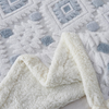 Boho Sherpa Fleece Blankets 80'' × 90'', Ultra Soft Aztec Queen Blanket for All Season, Cozy, Plush, Bohemian Throw Blanket for Bed/Couch/Sofa/Office/Camping, Light Grey