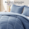 King Size Comforter Set, Ultra Soft Reversible Bedding for All Seasons, 3 Pieces Down Alternative Bed Set Includes 1 Lightweight Comforter and 2 Pillow Shams, Blue/Light Blue
