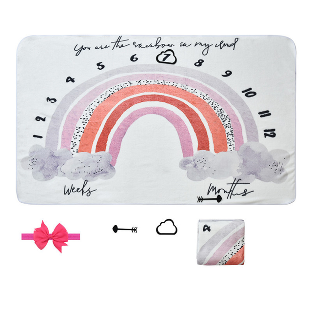 Photography Blanket for Baby Girls Boys Milestone Blanket Reusable Baby Blanket Personalized Milestone Blanket Newborn for Bath Towels Baby Milestone Blanket 