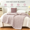 Chunky Knit Plush Throw Blanket – Luxury Ultra Soft Solid Color Knit Blanket for Sofa & Bed, Cozy All-Season Decorative Winter Throw