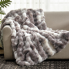 Luxury Tie-Dye Faux Fur Throw Blanket – Ultra Soft Thick Plush Wavy Sofa & Bed Blanket Decorative Winter Throw