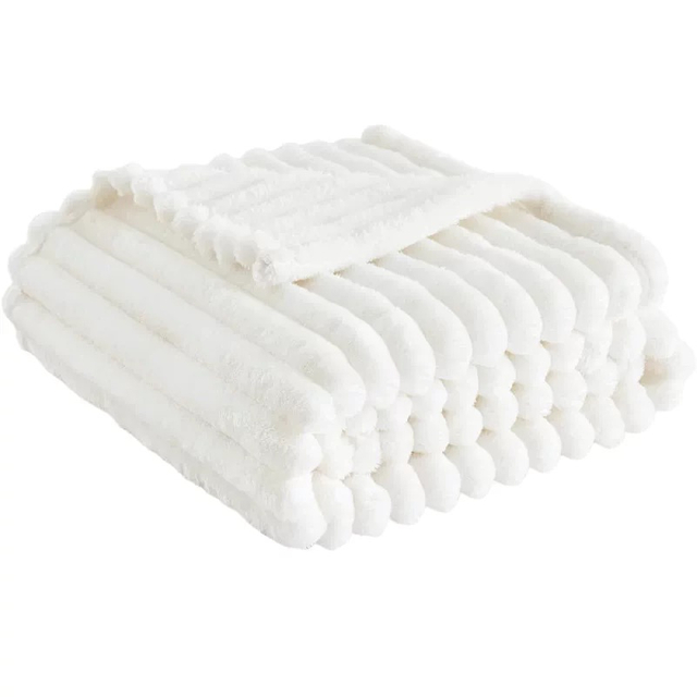 GentleSoft White Throw Blanket for Couch