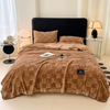 Soft Fluffy Flannel Fleece Throw Blanket Warm Plaid Embossing Plush Blanket for Bed Couch Chair Sofa Solid Color King Size Large Blanket for All Season for Men, Women And Girls 