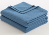 Soft Breathable Lightweight Waffle Blanket - Polyeter with Cotton All-Season Layering Bed Blanket