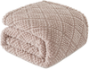 Throw Blanket for Couch, Bed, Soft Fluffy Jacquard Waffle Blankets for All Season,Lightweight and Warm