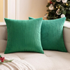 Standard Pillows Super Soft Corduroy Cushion Cover Solid Striped Throw Pillow Covers Decorative Pillow Case 18x18 Inch Pillowcase for Couch Sofa Bed