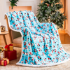 Christmas Throw Blanket, Christmas Decorations Blankets and Throws, Fuzzy Cozy Soft Warm Fleece Sherpa Winter Holiday Blanket for Bed Couch Sofa Reindeer Snowflakes