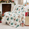 White Christmas Throw Blanket - Soft and Warm Sherpa Christmas Reindeer Throw Blankets for Couch, Sofa, Bed, Decoration Gift