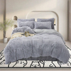 Luxury Soft Fluffy Faux Fur Comforter King Size Plush Comforter Comforter Set Tie-Dyed Colorful Bedding Sets 3 Pieces with 2 Pillow Cases Long Plush Blanket Duvet Cover 