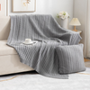 Soft Knit Throw Blanket 51*67Inch Acrylic Warm Cable Knitted Blankets Cable Knit Throw Blanket with Tassel 18 X18 Inch Pillow Cover for Couch Sofa Bed Travel And Office 