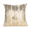 Velvet Cushion Cover 45cm X 45cm 18x18 Inches Comfortable Throw Pillow Covers with Gold Lines Triangle Pattern Square Decorative Cushions Machine Washable Cushiones for Couch Living Room Sofa Bed