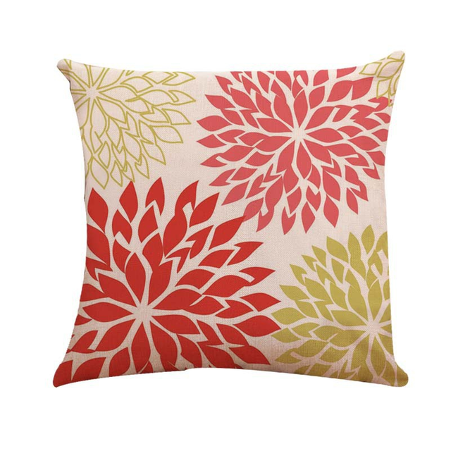 Decorative Geometry Preppy Pillow Covers 18x18 Inch Yellow And Gray Color Floral Linen Decor Throw Pillows Summer Modern Accent Flower Outdoor Decorative Cushion Cases for Outdoor Garden Car Travel 